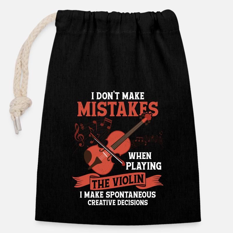 Je ne fais pas d’erreurs quand je joue du violon Violin Viol - Sac cadeau en coton avec cordon (14 x 20 cm) - noir