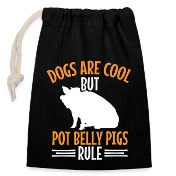 Pot Belly Pig Harnais et laisse Pot Belly Pig - Sac cadeau en coton avec cordon (14 x 20 cm) - noir - Devant