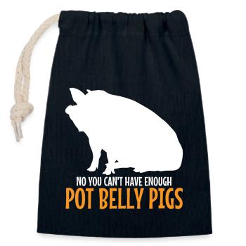 Pot Belly Pig Harnais et laisse Pot Belly Pig - Sac cadeau en coton avec cordon (14 x 20 cm) - bleu marine - Devant