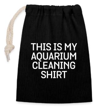 C’est ma chemise de nettoyage d’aquarium drôle bocal à poissons - Sac cadeau en coton avec cordon (14 x 20 cm) - noir - Devant