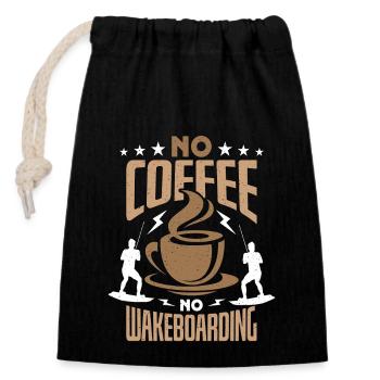 Wakeboarder Pas de café Pas de sports nautiques Amateur de café - Sac cadeau en coton avec cordon (14 x 20 cm) - noir - Devant