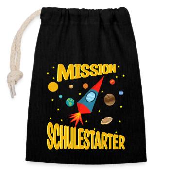 Bye Kindergarten Schultüte Kita Abgänger Junge - Verschließbarer Geschenkbeutel aus Baumwolle (14x20cm) - Schwarz - Vorne