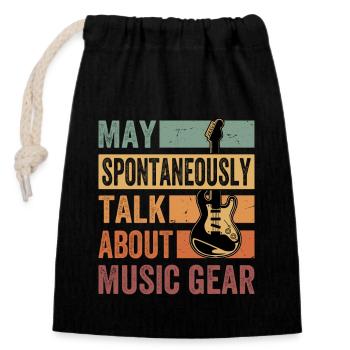 Peut parler spontanément de matériel de musique - Sac cadeau en coton avec cordon (14 x 20 cm) - noir - Devant