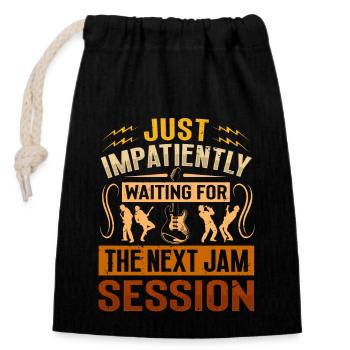 J’attends avec impatience la prochaine jam session - Sac cadeau en coton avec cordon (14 x 20 cm) - noir - Devant