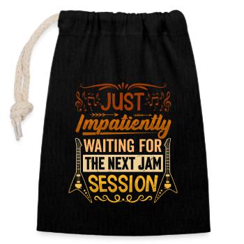 J’attends avec impatience la prochaine jam session - Sac cadeau en coton avec cordon (14 x 20 cm) - noir - Devant