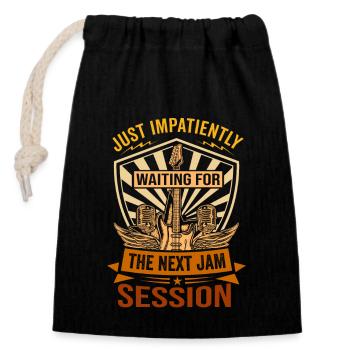 J’attends avec impatience la prochaine jam session - Sac cadeau en coton avec cordon (14 x 20 cm) - noir - Devant