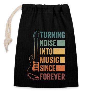 le bruit en musique depuis toujours - Sac cadeau en coton avec cordon (14 x 20 cm) - noir - Devant