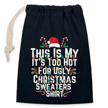 Das ist mein It's Too Hot For Ugly Christmas - Verschließbarer Geschenkbeutel aus Baumwolle (14x20cm) - Navy - Vorne