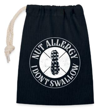 Nut Allergy I Don't Swallow Nut Allergic Awareness - Verschließbarer Geschenkbeutel aus Baumwolle (14x20cm) - Navy - Vorne