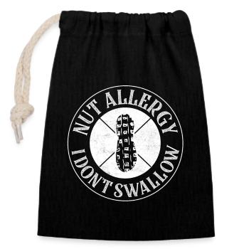 Nut Allergy I Don't Swallow Nut Allergic Awareness - Verschließbarer Geschenkbeutel aus Baumwolle (14x20cm) - Schwarz - Vorne
