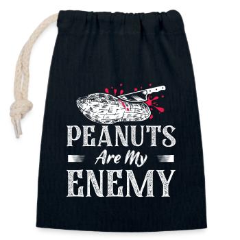 Peanuts Are My Enemy Nut Allergic Awareness - Verschließbarer Geschenkbeutel aus Baumwolle (14x20cm) - Navy - Vorne