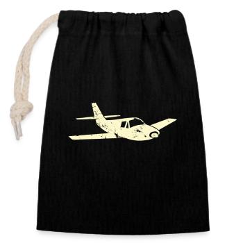 Flugzeug T-Shirt - Cool Flugzeug Flugzeug Kinder Wortspiel - Verschließbarer Geschenkbeutel aus Baumwolle (14x20cm) - Schwarz - Vorne