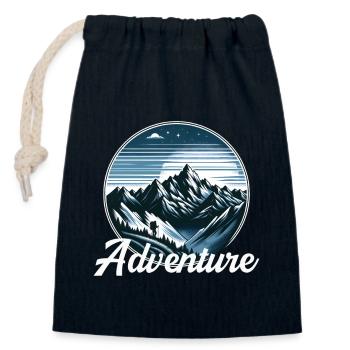 Nächtliche Berg ruft zum Abenteuer - Verschließbarer Geschenkbeutel aus Baumwolle (14x20cm) - Navy - Vorne