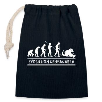 Cryptozoologists Chupacabra Creatures Evolution - Closable cotton gift bag (14x20cm) - navy - Front
