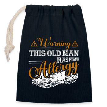 Warning This Old Man Has Peanut Allergy - Verschließbarer Geschenkbeutel aus Baumwolle (14x20cm) - Navy - Vorne