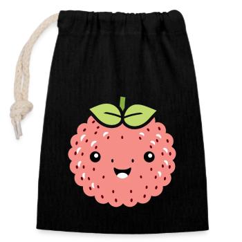 Fruit Humour little lychee - Closable cotton gift bag (14x20cm) - black - Front