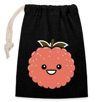 Fruit Humour little lychee - Closable cotton gift bag (14x20cm) - black - Front