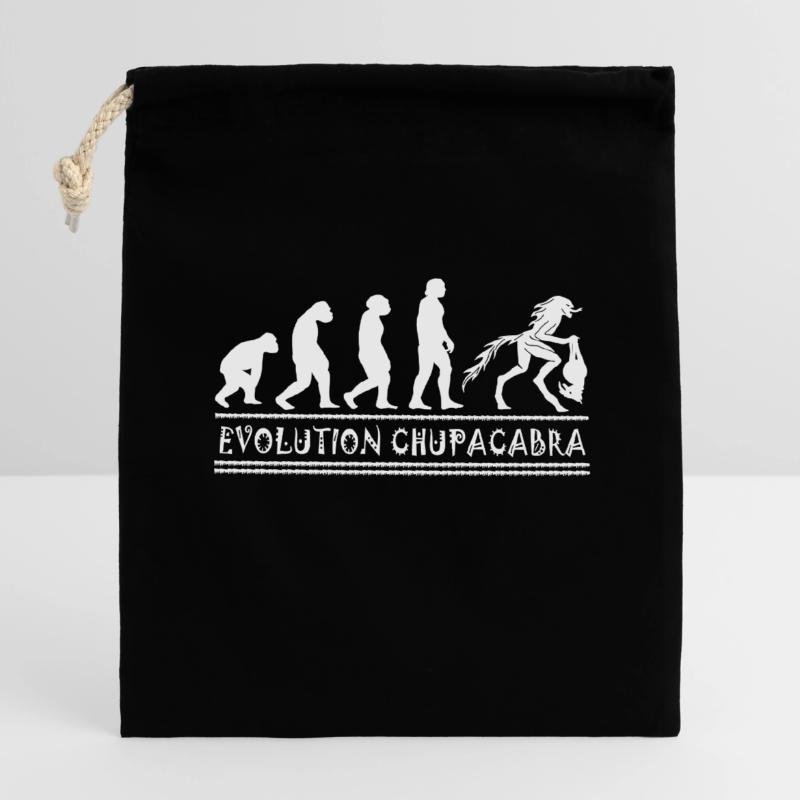 Cryptozoologistes Chupacabra Créatures Évolution Sac cadeau en coton avec cordon (14 x 20 cm)