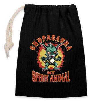Cryptozoologists Chupacabra Creatures Funny - Closable cotton gift bag (14x20cm) - black - Front