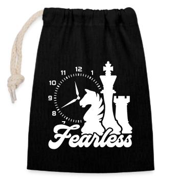 Chess Chess Fearless - Closable cotton gift bag (14x20cm) - black - Front
