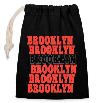 Brooklyn - Verschließbarer Geschenkbeutel aus Baumwolle (14x20cm) - Schwarz - Vorne