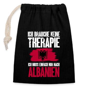 Albanische Flagge Albanischer Adler Shqiponja - Verschließbarer Geschenkbeutel aus Baumwolle (14x20cm) - Schwarz - Vorne