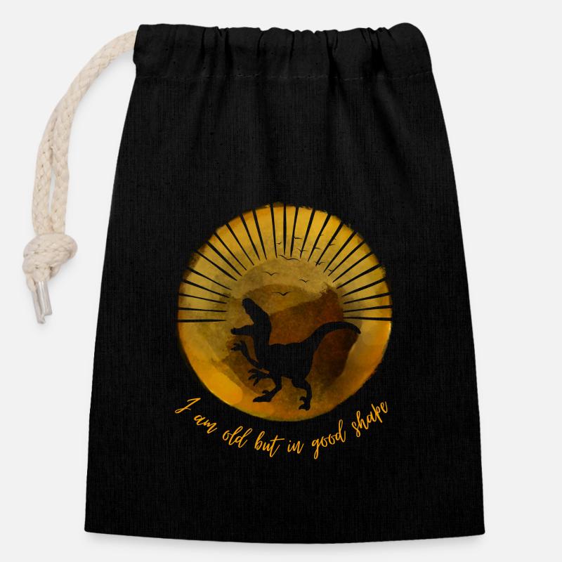 I am old but in good shape - Closable cotton gift bag (14x20cm) - black