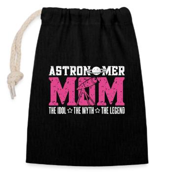 Astronomer Mom The Idol The Astrologer Astronomers - Verschließbarer Geschenkbeutel aus Baumwolle (14x20cm) - Schwarz - Vorne