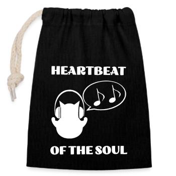 Music is the Heartbeat of the Soul - Closable cotton gift bag (14x20cm) - black - Front