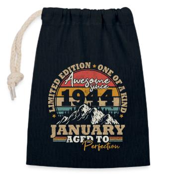Januar 1944 Jahrgang 80 Jahre Geburtstagsgeschenk - Verschließbarer Geschenkbeutel aus Baumwolle (14x20cm) - Navy - Vorne