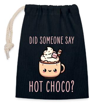 Soothing Hot Chocolate & Hot Cocoa Lover's Dream - Closable cotton gift bag (14x20cm) - navy - Front