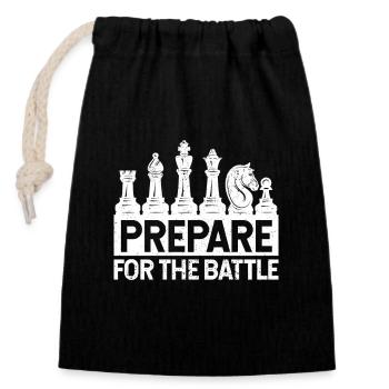 Prepare for battle Funny Chess - Closable cotton gift bag (14x20cm) - black - Front