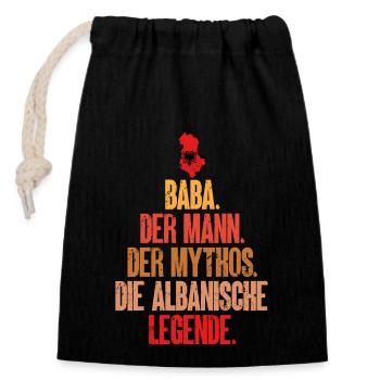 Albanische Flagge Albanischer Adler Shqiponja - Verschließbarer Geschenkbeutel aus Baumwolle (14x20cm) - Schwarz - Vorne