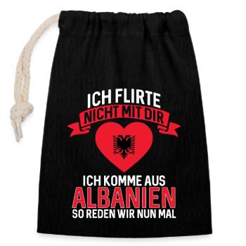 Albanische Flagge Albanischer Adler Shqiponja - Verschließbarer Geschenkbeutel aus Baumwolle (14x20cm) - Schwarz - Vorne
