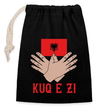 Albanian Flag Albanian Eagle Shqiponja - Closable cotton gift bag (14x20cm) - black - Front