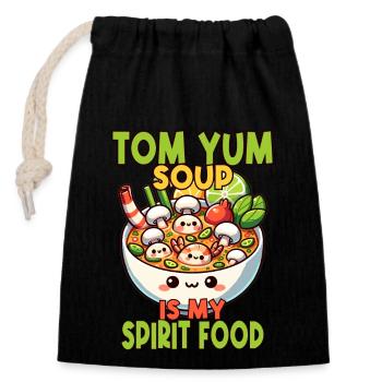 Tom Yum Soup Lovers Unique Artistic Design For - Closable cotton gift bag (14x20cm) - black - Front