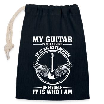 Meine Gitarre Ist Keine Sache. Sie Ist Eine - Verschließbarer Geschenkbeutel aus Baumwolle (14x20cm) - Navy - Vorne