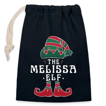 Melissa Elf Familie Passende Gruppe Weihnachten Mama - Verschließbarer Geschenkbeutel aus Baumwolle (14x20cm) - Navy - Vorne
