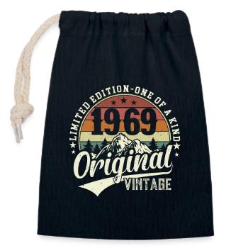 Geburtstag 55 - Legendärer Jahrgang 1969 - Verschließbarer Geschenkbeutel aus Baumwolle (14x20cm) - Navy - Vorne