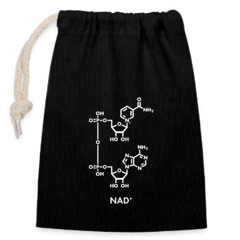 NAD+ Chemical Formula - Closable cotton gift bag (14x20cm) - black - Front