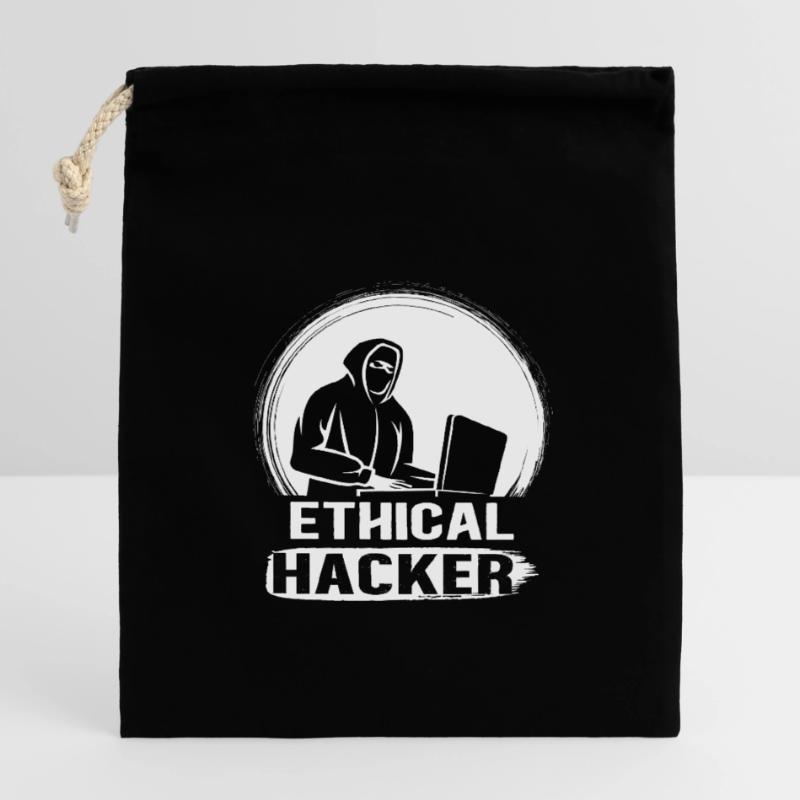 Cyber Security Hacker and Ethical Hacking Closable cotton gift bag (14x20cm)