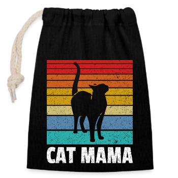 Cat Mom - Closable cotton gift bag (14x20cm) - black - Front