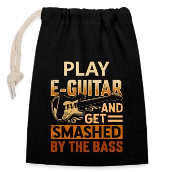 Spiele E-Gitarre Und Werde Vom Bass Vernichtet - Verschließbarer Geschenkbeutel aus Baumwolle (14x20cm) - Schwarz - Vorne