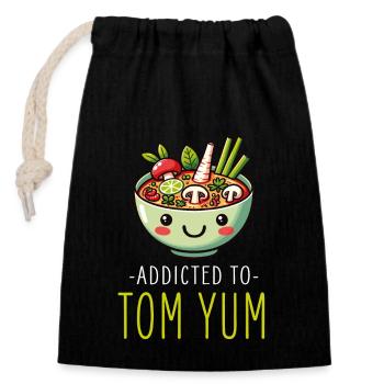 Tom Yum Soup Enthusiast Artistic Design For Thai - Closable cotton gift bag (14x20cm) - black - Front