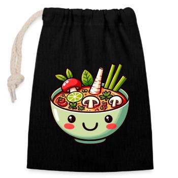 Tom Yum Soup Delight - Authentic Thai Cuisine - Closable cotton gift bag (14x20cm) - black - Front
