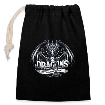 Dragon Lovers Fantasy World Dragons - Closable cotton gift bag (14x20cm) - black - Front