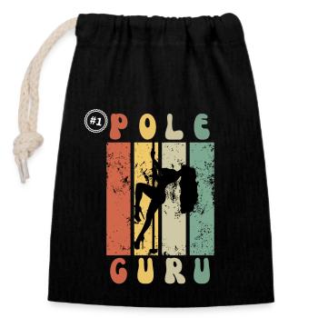 Pole Dancing Guru - Gift Idea For Pole Teacher - Closable cotton gift bag (14x20cm) - black - Front