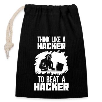 Hackers et cybersécurité - Piratage éthique - Sac cadeau en coton avec cordon (14 x 20 cm) - noir - Devant