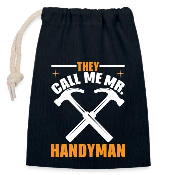 They call me Mr. Handyman - Closable cotton gift bag (14x20cm) - navy - Front