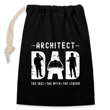 Architect Dad The Idol The Myth The Architecture - Verschließbarer Geschenkbeutel aus Baumwolle (14x20cm) - Schwarz - Vorne